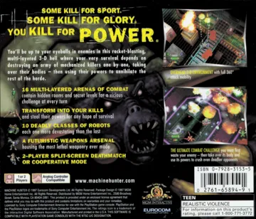 Machine Hunter (US) box cover back